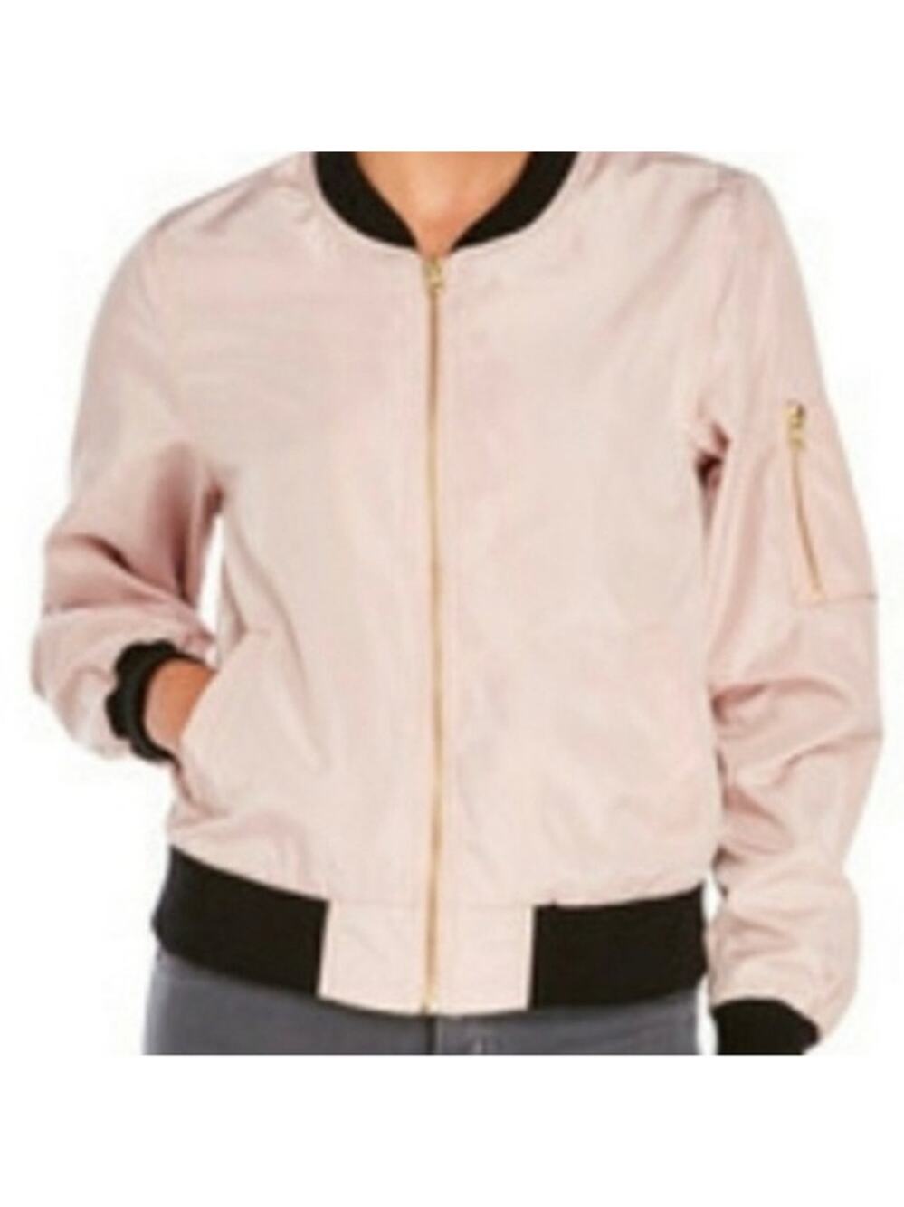 Love Tree Girls Pink Full Zip-Up Bomber Flight Jacket Youth Size Medium